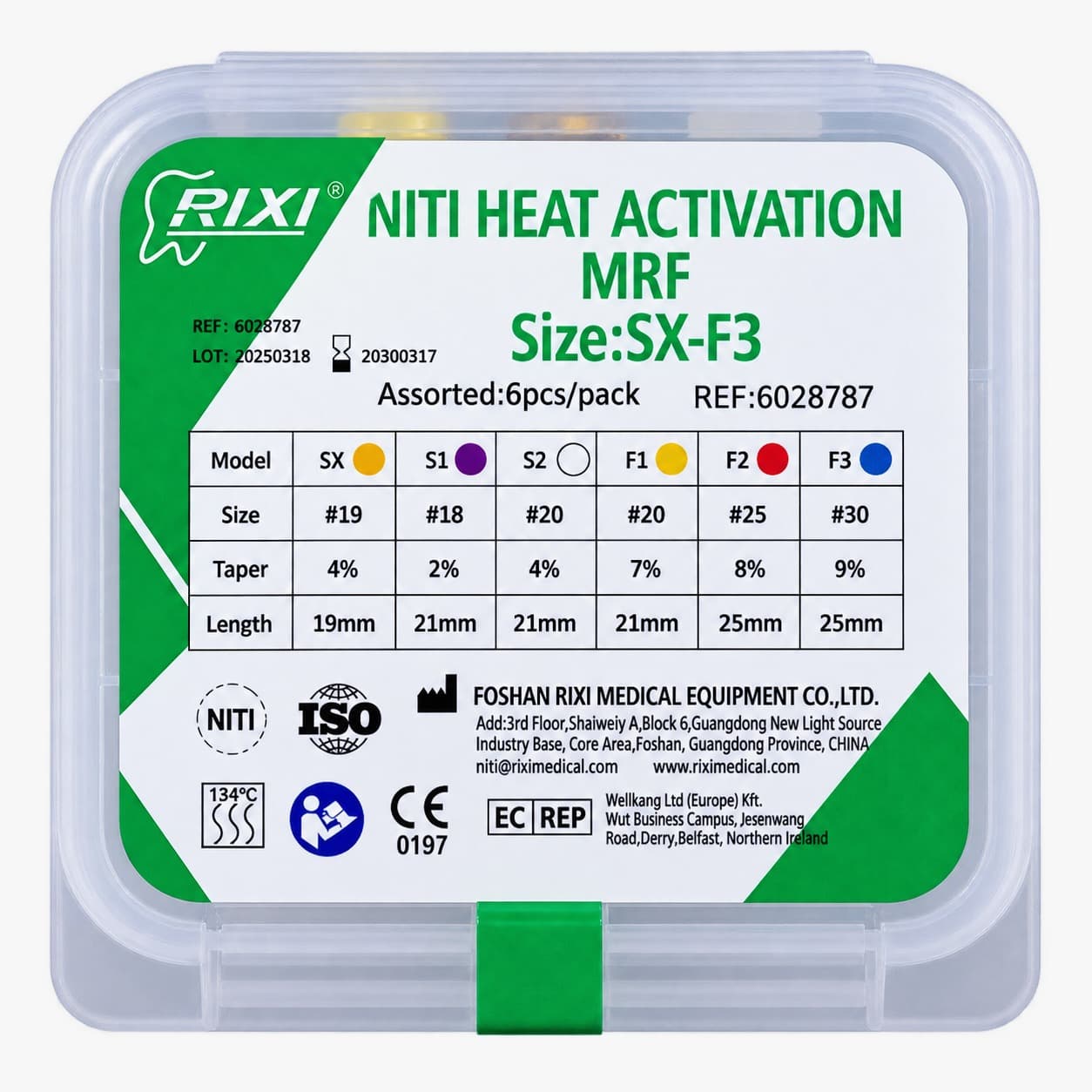 Gold Rotary Niti Endodontic Files (Assorted SX-F3)